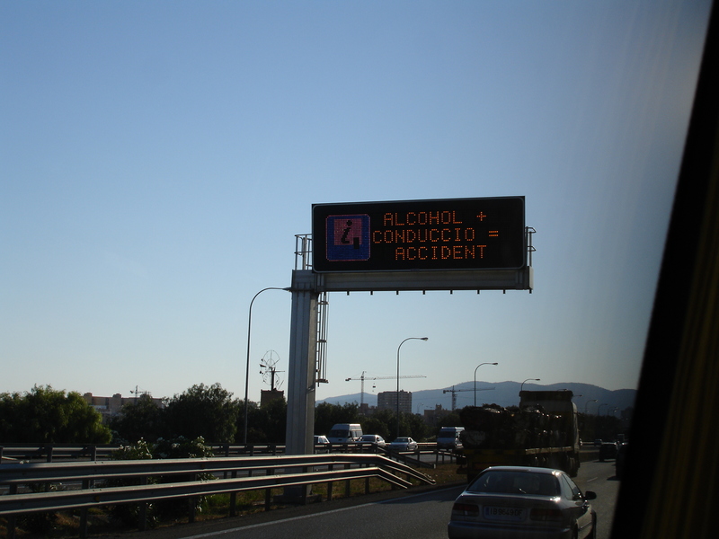 Майорка: Информационно табло на магистралата